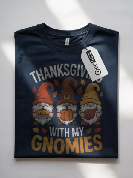 Thanksgiving Gnome T-Shirt – Funny Fall Holiday Top for Gnome Fans - Image 7
