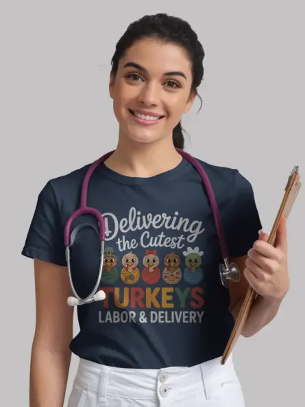 Adorable Labor and Delivery Nurse Thanksgiving Shirt Gift - Image 9