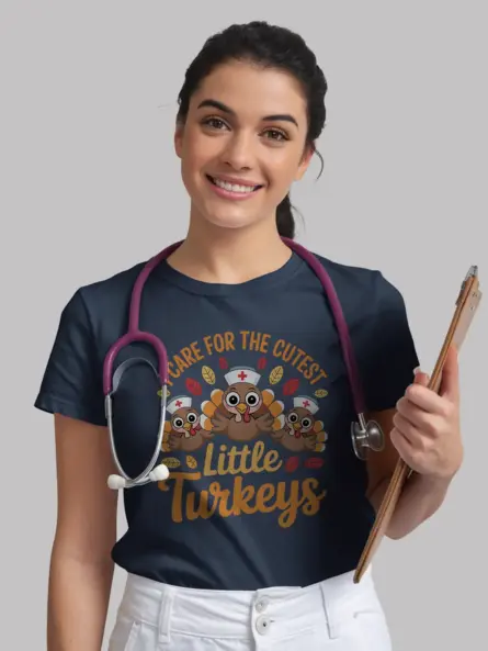 Adorable Cute Nurse Thanksgiving Shirt – Fun Turkey Design for Women - Image 12