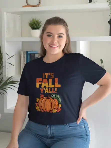 Adorable Cute Fall Teacher T-Shirt – Pumpkin & Caterpillar Design - Image 9