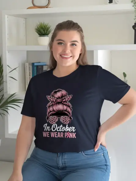 Bold In October We Wear Pink Shirt – Trendy Breast Cancer Tee - Image 9