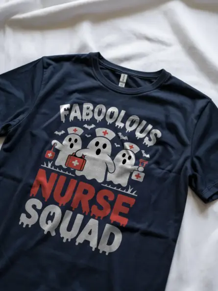Faboolous Nurse Squad Funny Halloween Nurse T-Shirt for 2025 - Image 8