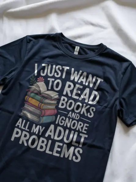 Funny Book Lover T-Shirt – Relatable Adulting Humor Gift for Women - Image 8