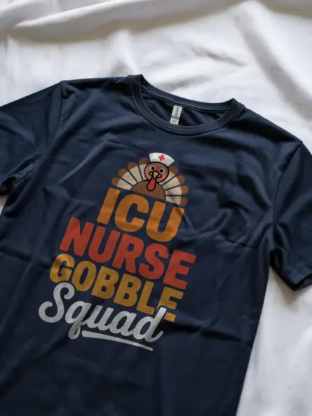 Thanksgiving Nurse Shirt – Funny ICU Gobble Squad Medical Tee - Image 8