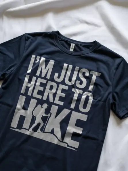 Im Just Here to Hike Shirt – Bold Quote Tee for Nature Lovers - Image 8