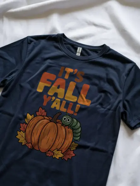 Adorable Cute Fall Teacher T-Shirt – Pumpkin & Caterpillar Design - Image 8