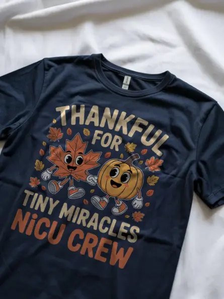 Adorable Thankful Nurse Shirt – Tiny Miracles NICU Fall Tee - Image 8