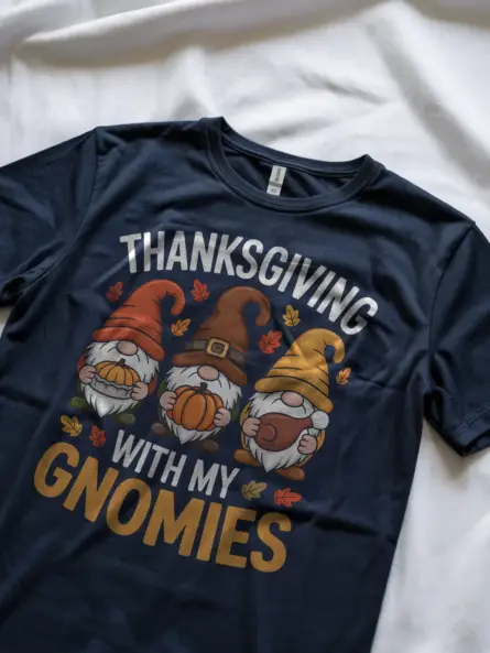 Thanksgiving Gnome T-Shirt – Funny Fall Holiday Top for Gnome Fans - Image 8
