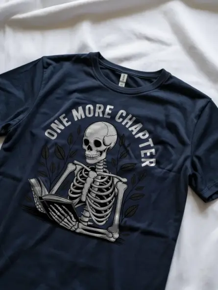 One More Chapter Shirt – Gothic Book Lover Tee for Night Readers - Image 8