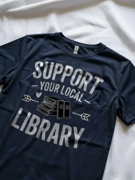 Support Your Local Library Shirt – Vintage Chalk Style Tee for Book Lovers - Image 8