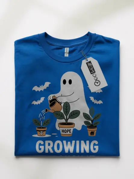 Growing Through It T-Shirt – Motivational Ghost Tee for Halloween - Image 10