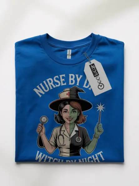 Nurse Witch T-Shirt – Funny Halloween Tee for Night Shift Nurses - Image 10