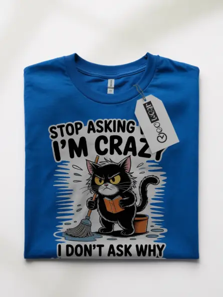 Bold Funny Introvert Cat T-Shirt – Sarcastic Grumpy Humor Tee - Image 10