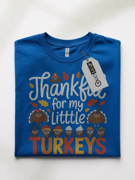 Adorable Thankful Teacher Thanksgiving Shirt – Little Turkeys Design - Image 10