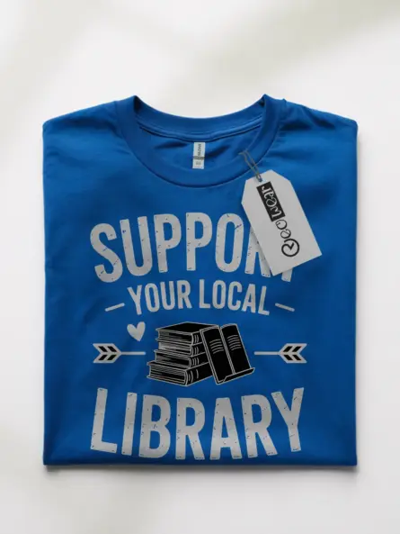 Support Your Local Library Shirt – Vintage Chalk Style Tee for Book Lovers - Image 10