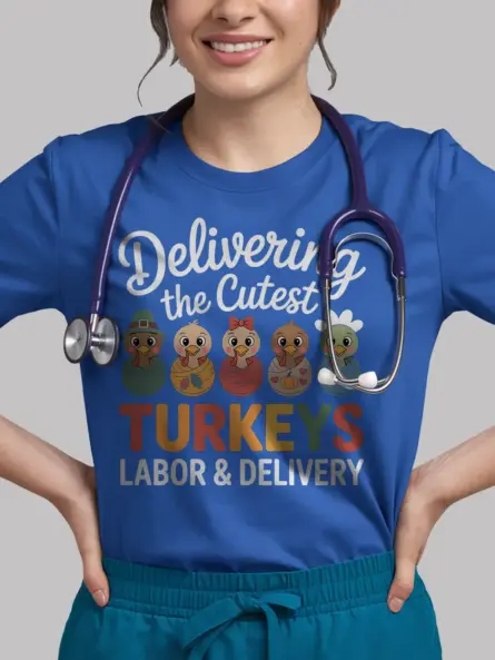Adorable Labor and Delivery Nurse Thanksgiving Shirt Gift - Image 12