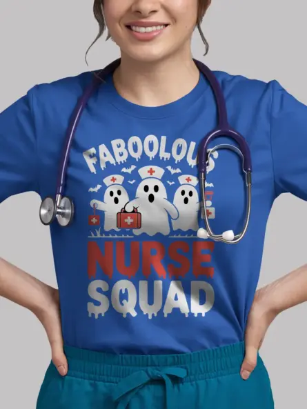 Faboolous Nurse Squad Funny Halloween Nurse T-Shirt for 2025 - Image 12