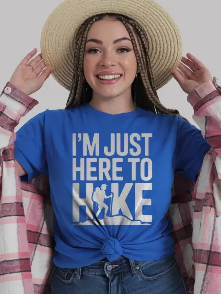 Im Just Here to Hike Shirt – Bold Quote Tee for Nature Lovers - Image 12