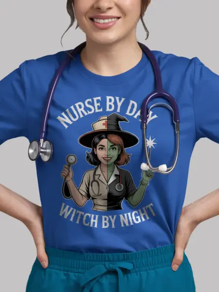 Nurse Witch T-Shirt – Funny Halloween Tee for Night Shift Nurses - Image 12