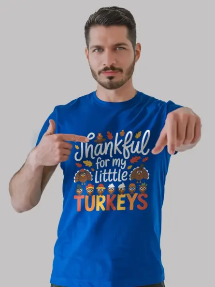 Adorable Thankful Teacher Thanksgiving Shirt – Little Turkeys Design - Image 12