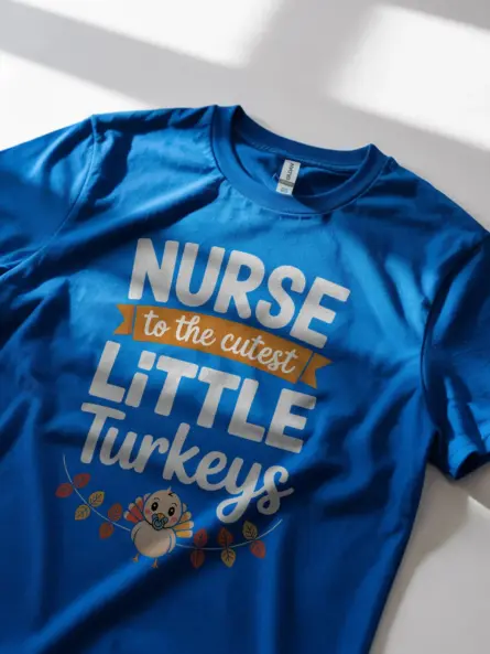 Adorable Thanksgiving Nurse T-Shirt – Baby Turkey NICU Gift Tee - Image 11