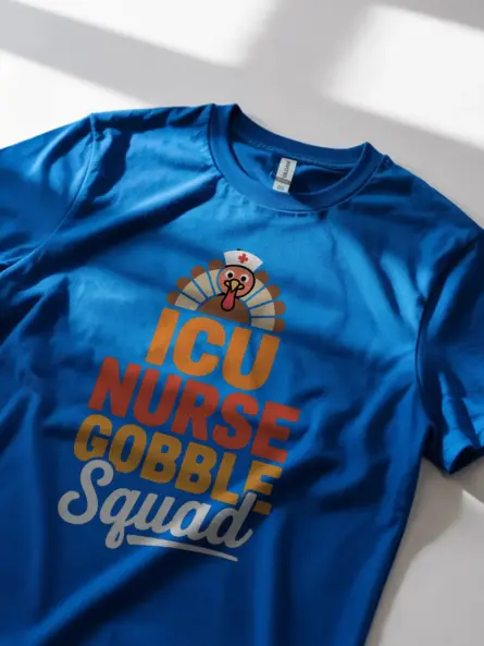 Thanksgiving Nurse Shirt – Funny ICU Gobble Squad Medical Tee - Image 11