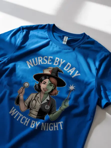 Nurse Witch T-Shirt – Funny Halloween Tee for Night Shift Nurses - Image 11