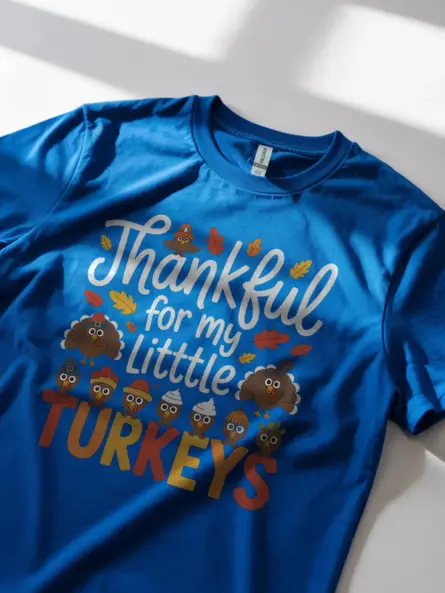 Adorable Thankful Teacher Thanksgiving Shirt – Little Turkeys Design - Image 11