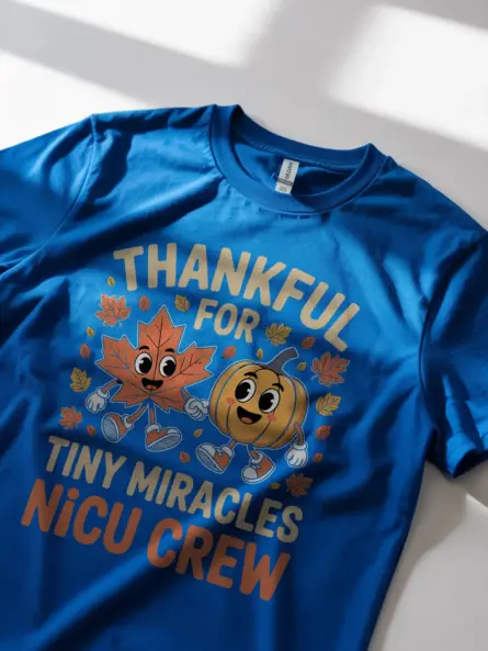 Adorable Thankful Nurse Shirt – Tiny Miracles NICU Fall Tee - Image 11