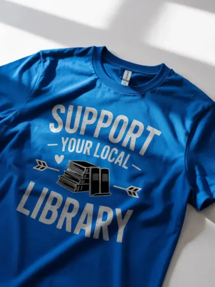 Support Your Local Library Shirt – Vintage Chalk Style Tee for Book Lovers - Image 11