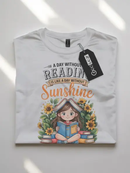 Whimsical Reading Shirt for Girls – Sunshine Book Lover Tee - Image 10