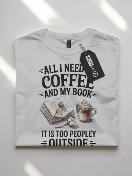 Cozy Book Lover Coffee Shirt – Funny Introvert Tee for Readers - Image 10