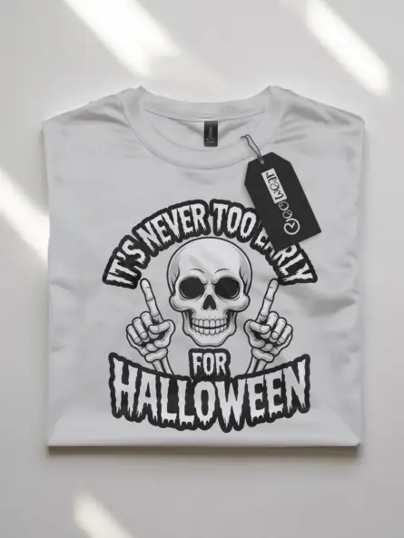 Early Halloween Shirt – Funny Skull Graphic Tee with Dark Humor Vibes - Image 10