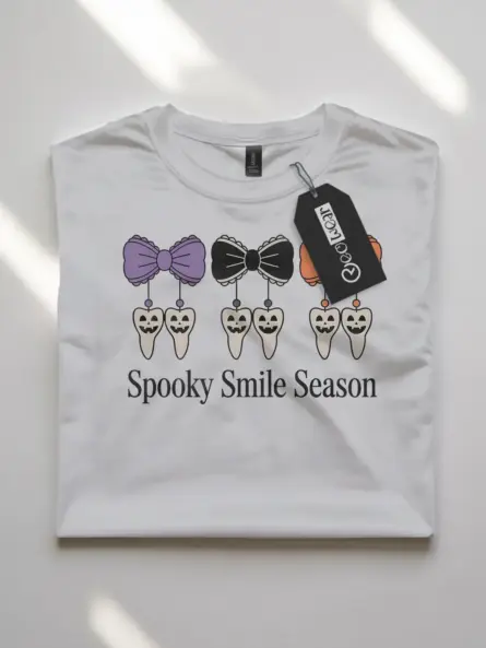 Spooky Dental Halloween T-Shirt – Cute Smile Season Tee for Hygienists and Dentists - Image 10