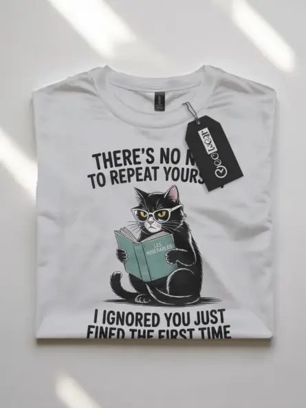 Sarcastic Cat Reading T-Shirt – Bold Funny Tee for Book Lovers - Image 10