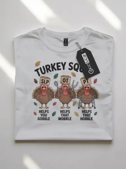 Therapy Humor Shirt – Hilarious Turkey Squad Tee for SLP OT PT - Image 10