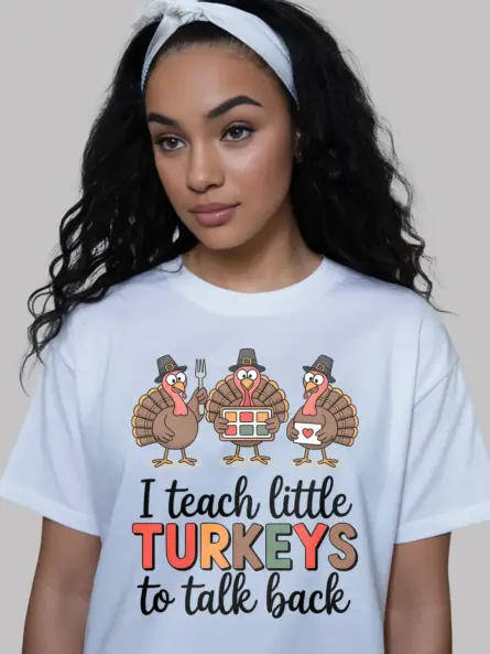 Thanksgiving Speech Therapy Shirt – Funny “Little Turkeys” SLP Tee - Image 12