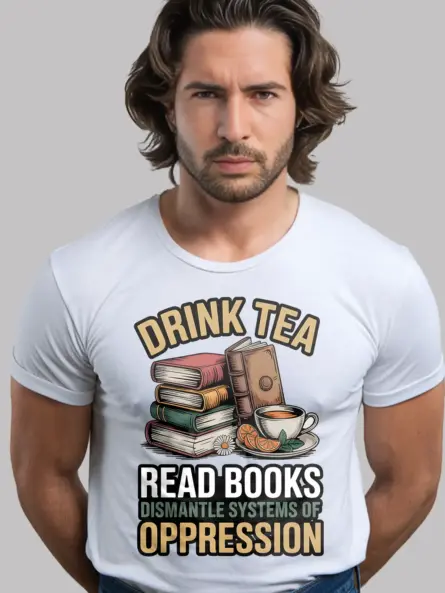 Empowering Activist Book Lover T-Shirt – Read, Resist, Rise Up - Image 12