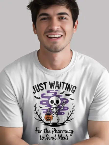 Spooky & Funny Halloween Nurse T-Shirt – Meds Waiting Skeleton Tee for Night Shift Heroes - Image 12