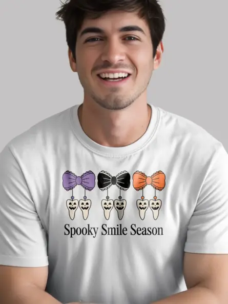Spooky Dental Halloween T-Shirt – Cute Smile Season Tee for Hygienists and Dentists - Image 12