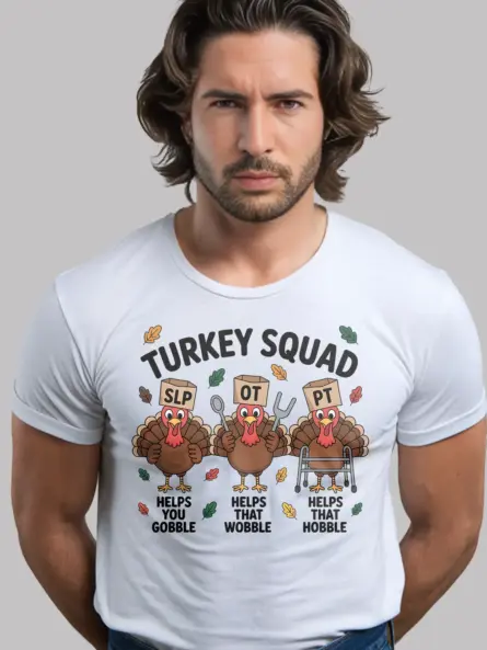 Therapy Humor Shirt – Hilarious Turkey Squad Tee for SLP OT PT - Image 12