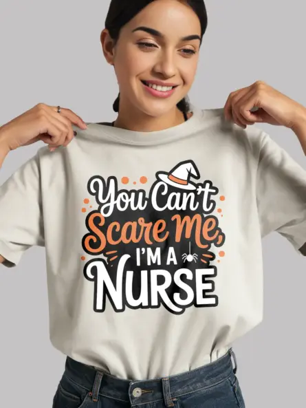 Halloween Nurse Tshirt – Funny &Spooky Witch Hat Tee for Nurses - Image 12