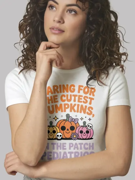 Pediatric Nurse Halloween T-Shirt – Cute Pumpkin Fall Top - Image 11