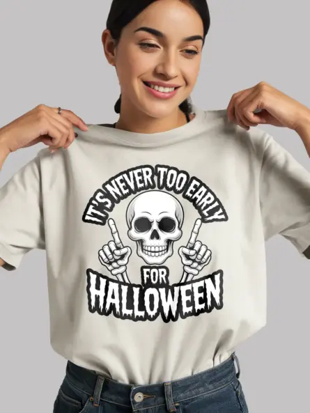 Early Halloween Shirt – Funny Skull Graphic Tee with Dark Humor Vibes - Image 12