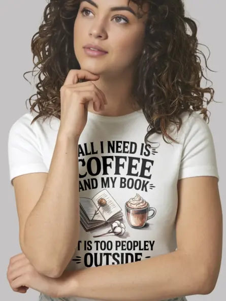 Cozy Book Lover Coffee Shirt – Funny Introvert Tee for Readers - Image 12
