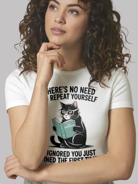 Sarcastic Cat Reading T-Shirt – Bold Funny Tee for Book Lovers - Image 12