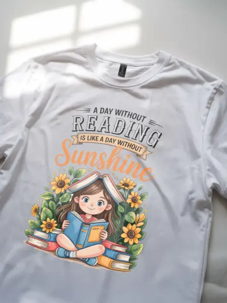 Whimsical Reading Shirt for Girls – Sunshine Book Lover Tee - Image 11