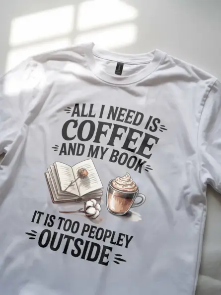 Cozy Book Lover Coffee Shirt – Funny Introvert Tee for Readers - Image 11