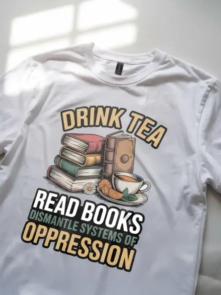 Empowering Activist Book Lover T-Shirt – Read, Resist, Rise Up - Image 11