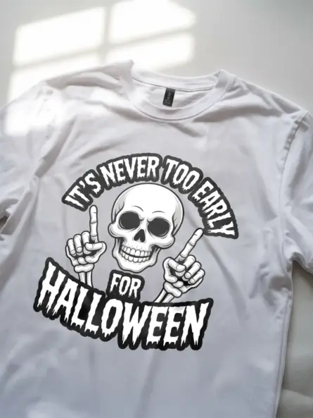 Early Halloween Shirt – Funny Skull Graphic Tee with Dark Humor Vibes - Image 11